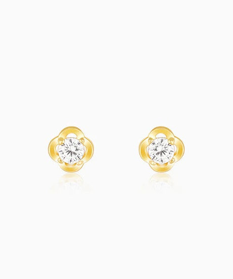 Golden Mini Floral Earrings