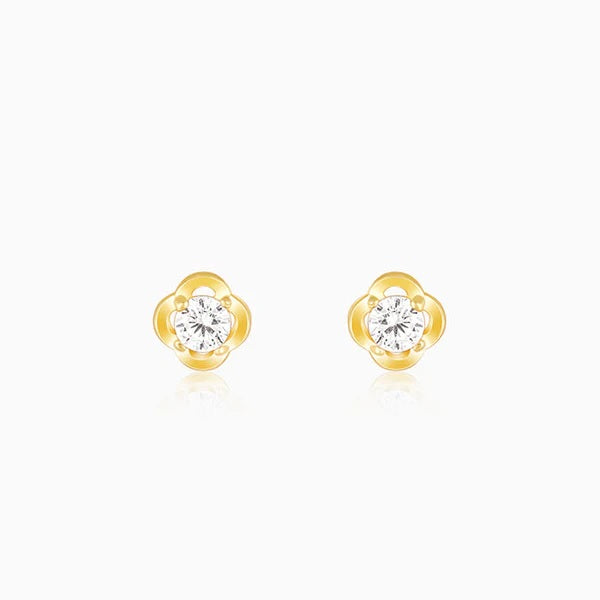 Golden Mini Floral Earrings