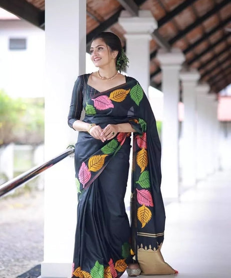 Banarasi Soft Silk Designer Saree & Blouse