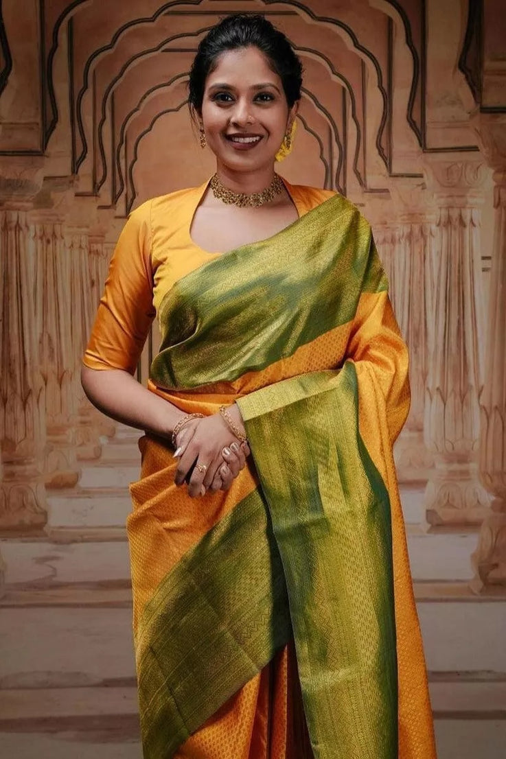 Banarsi Soft Silk,Classic Look Fancy Sari & Blouse