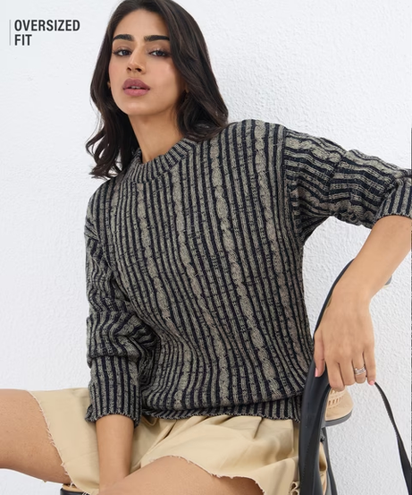 Hazel Noir Women Oversized Sweaters