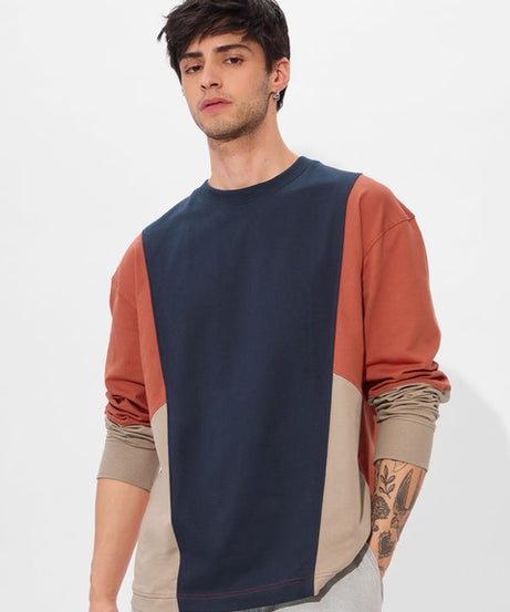 TSS Originals True Navy Oversized Full Sleeve T-Shirts