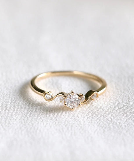 Solid Gold Diamond Engagement Ring