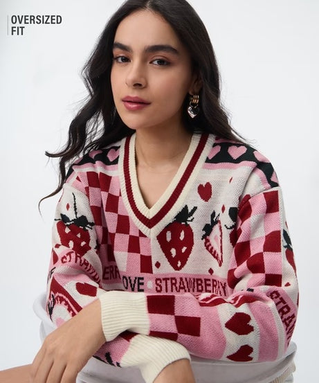 Berry Love Women Oversized Sweaters