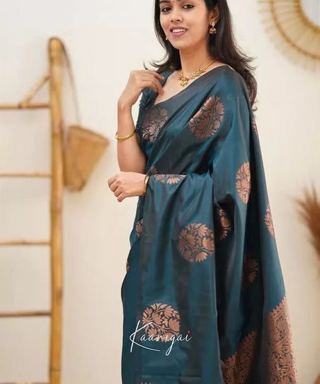 Soft Lichi Silk Rich Pallu Jacquard Work Saree With Blouse