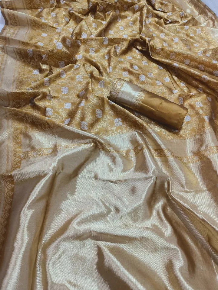 Banarasi Soft Silk Sari With Blouse