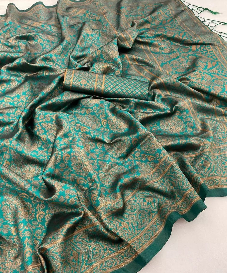 Designer Wedding Banarasi Soft Silk Saree With Blouse