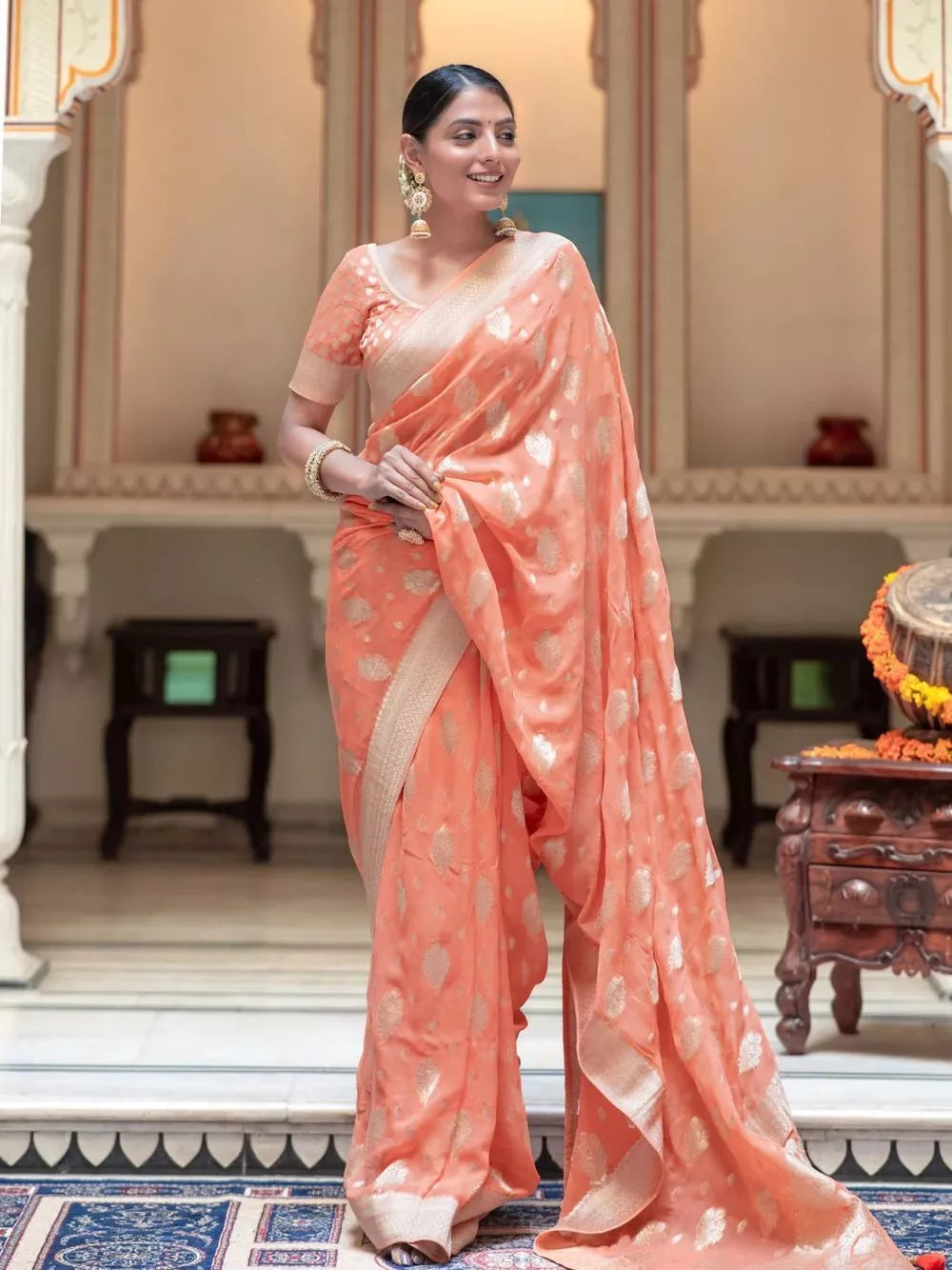 Women's Banarasi Soft Silk Saree With Blouse