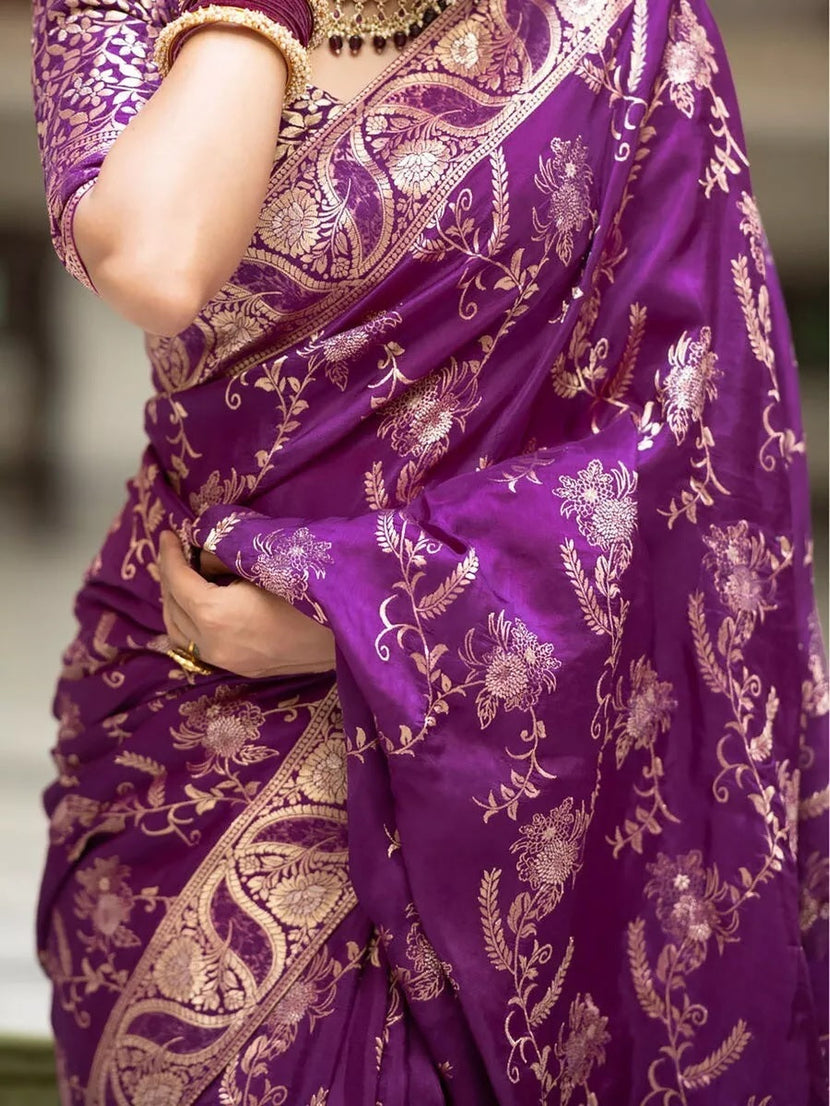 Banarasi Soft Silk Sari With Blouse