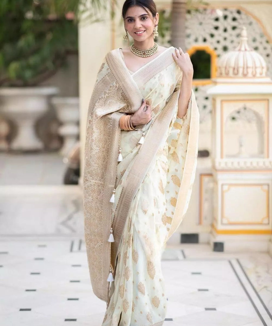 Women's Banarasi Soft Silk Saree With Blouse