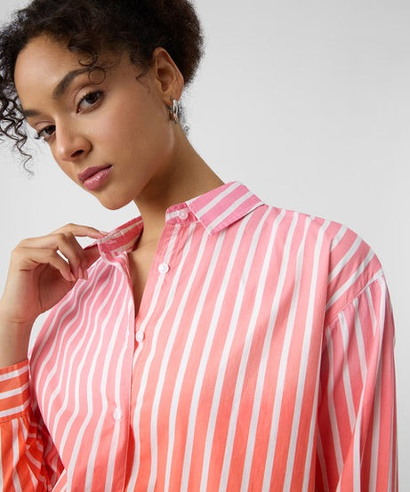 Ombre Stripes  Nectarine Women Boyfriend Shirts
