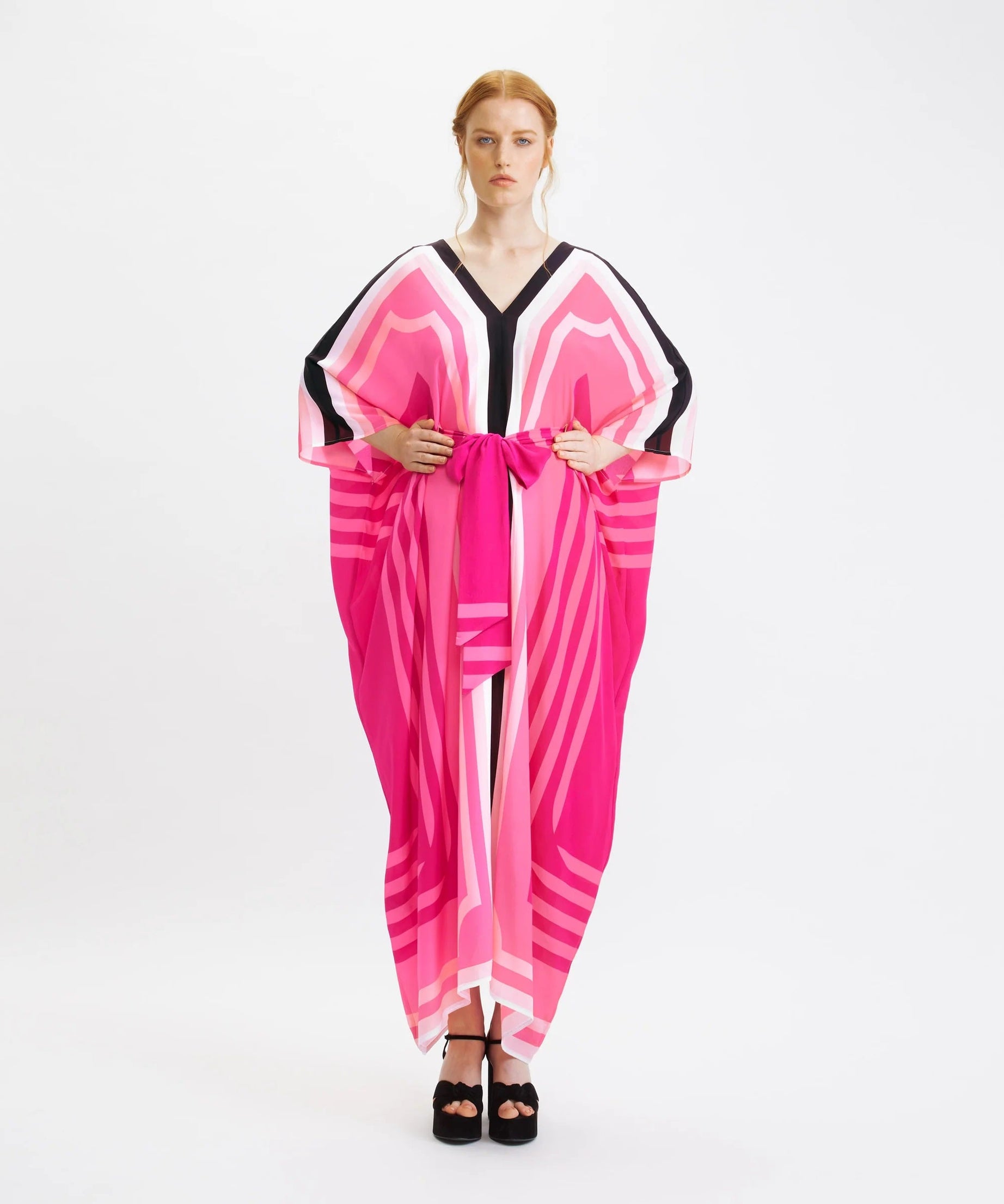 Women's Silk Crepe Kaftan Flowy and Comfortable Evening Wear Caftan