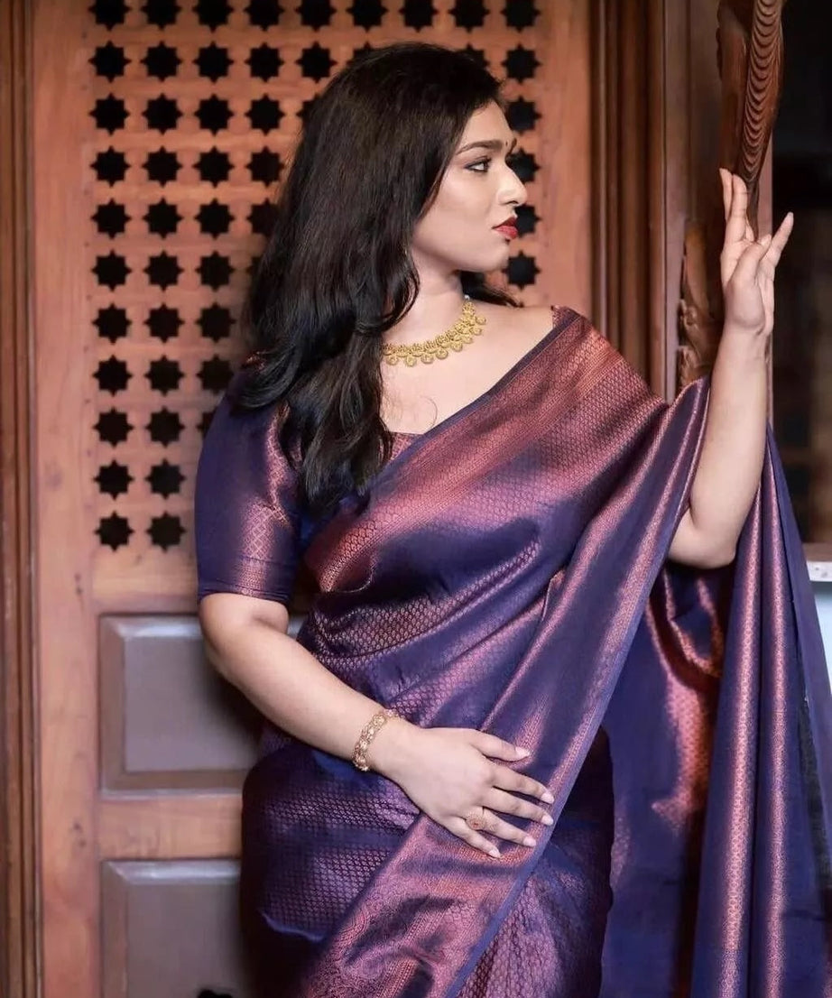 Women's Banarasi Soft Silk Saree With Blouse