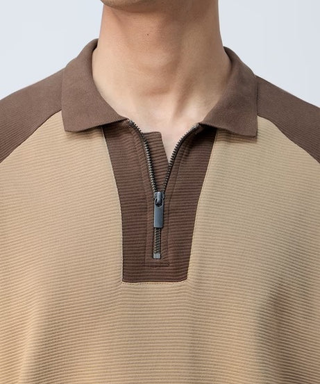 Ottoman Colourblock: Sepia Zipper Polos