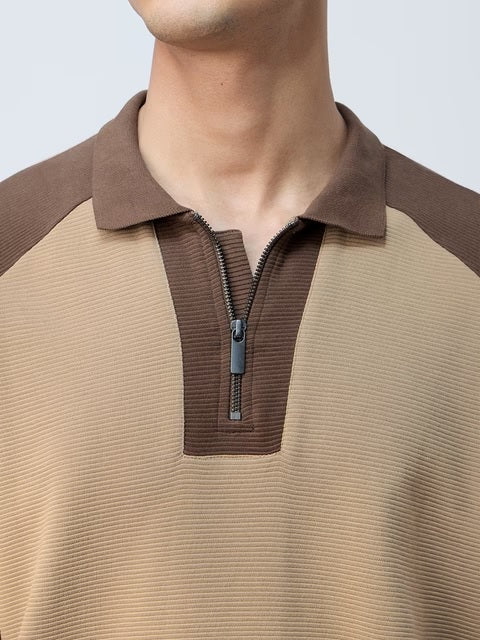 Ottoman Colourblock: Sepia Zipper Polos