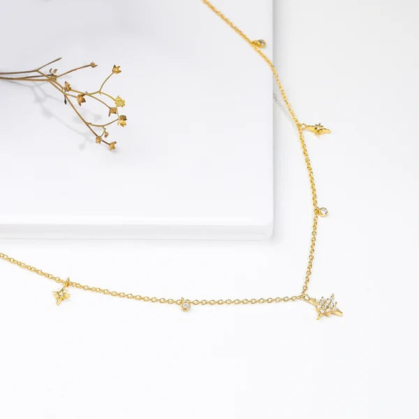 Golden Constellation Drop Necklace