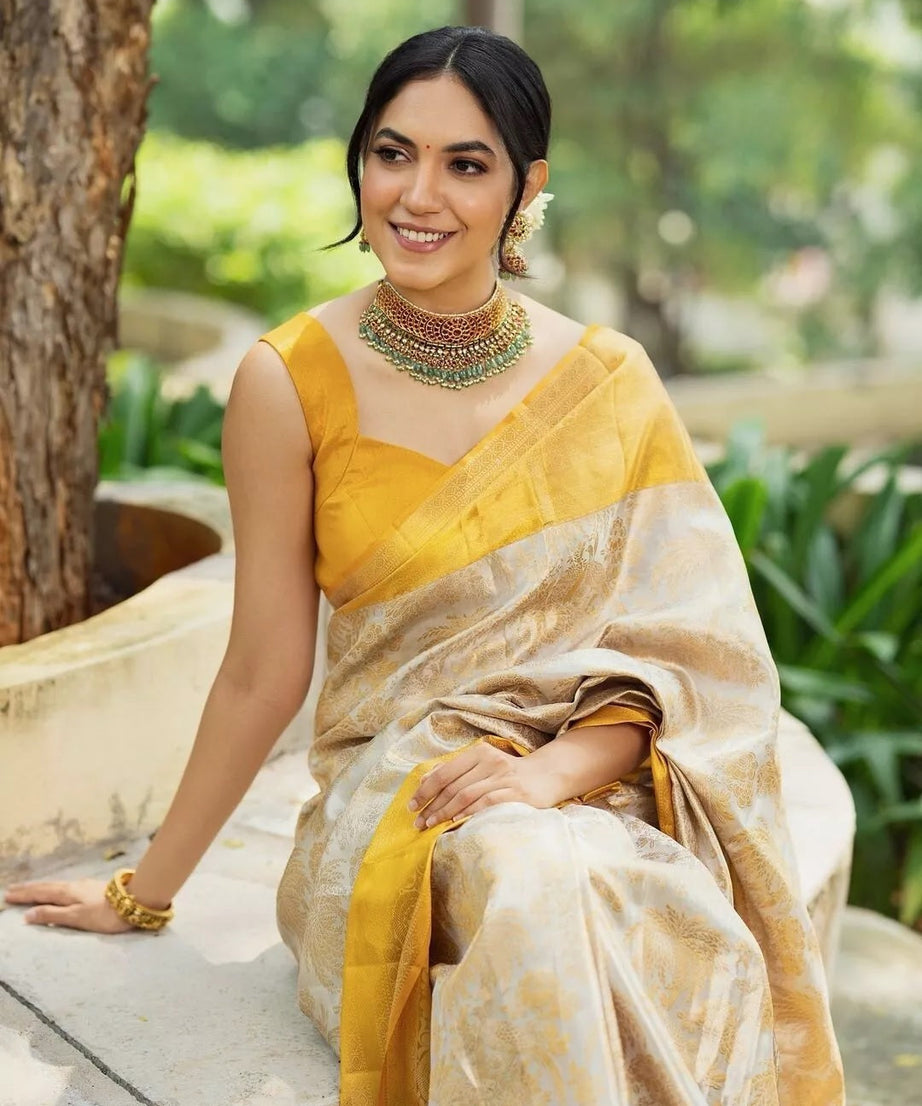 Designer Festival Collection Soft Lichi Silk Saree & Blouse
