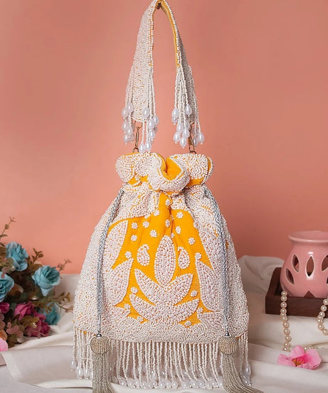 Designer Pearl Embroidered Potli Bag