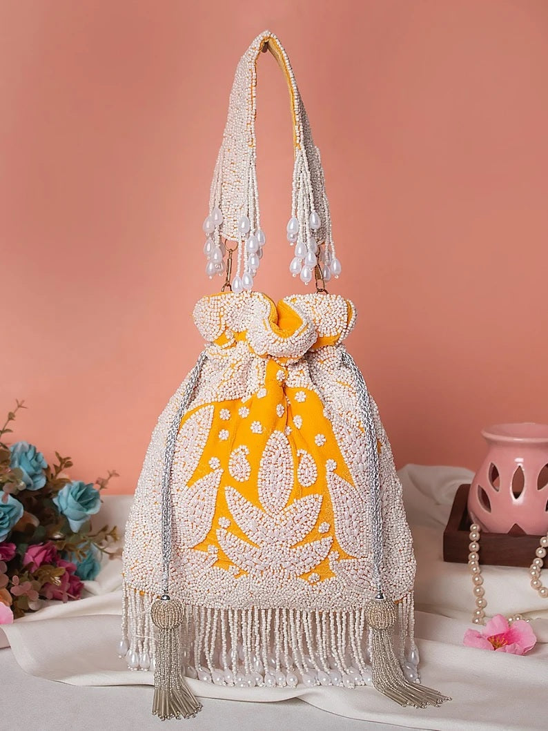Designer Pearl Embroidered Potli Bag