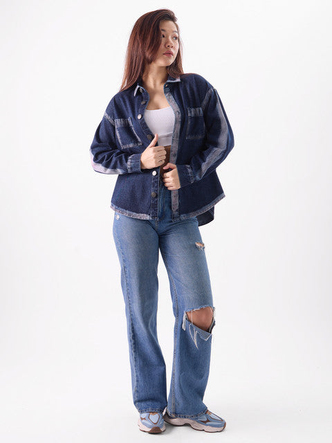 Aster Denim Women Shackets