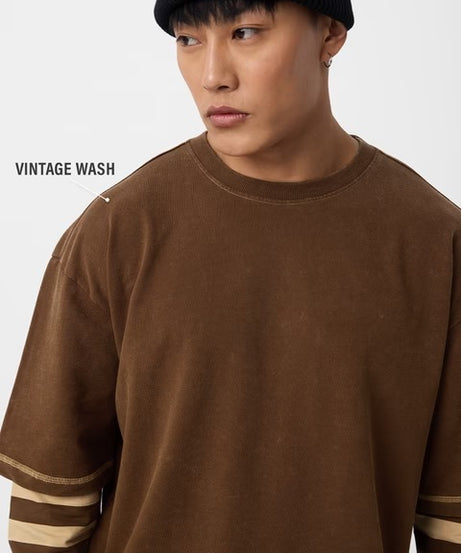 Doctor Sleeve  Mocha Oversized Full Sleeve T-Shirts