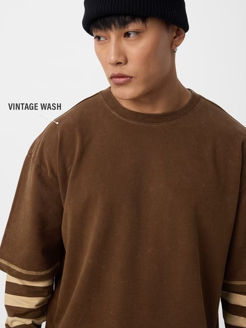Doctor Sleeve  Mocha Oversized Full Sleeve T-Shirts