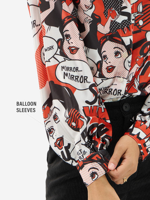 Satin Shirt Snow White Women Shirts