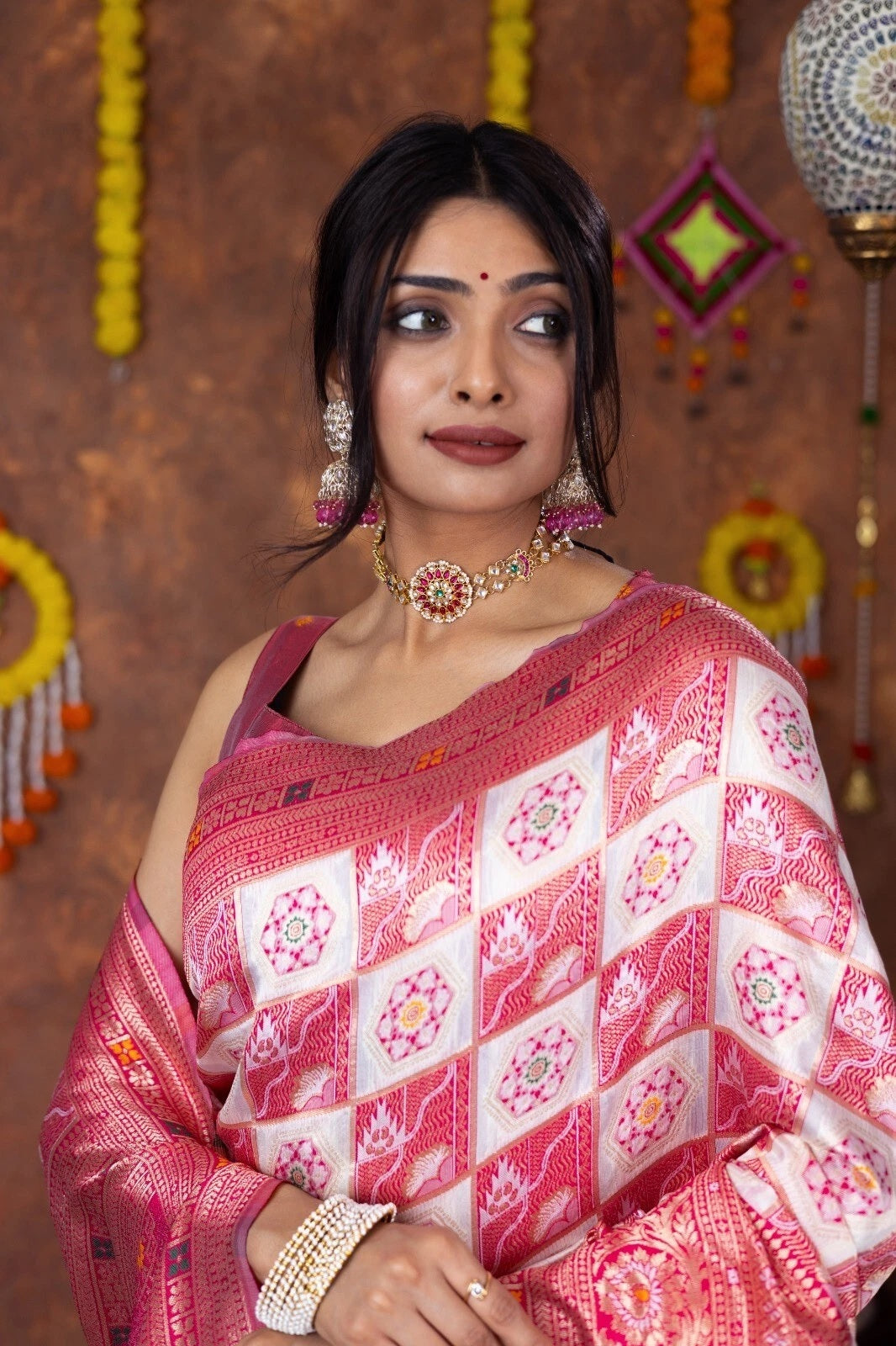 Premium Patola Silk Saree Wedding Traditional Wear Sari With Blouse