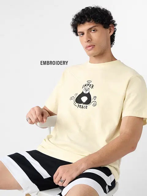 Textured Kung Fu Panda Peace T-Shirts