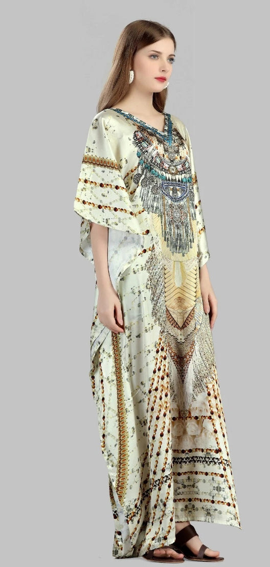 Kaftan Dresses for Women Free Size Batwing Sleeve Caftans Long Bathing Suit