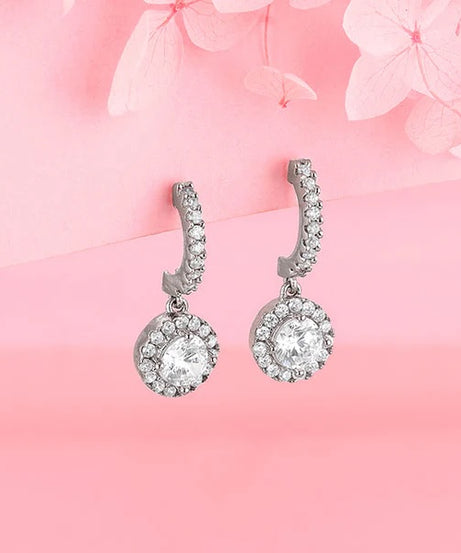 Silver Zircon Drizzle Drop Earrings