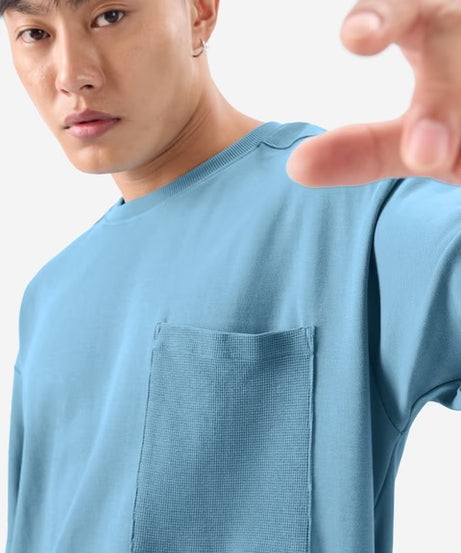 Solids Arctic Blue Oversized T-Shirts