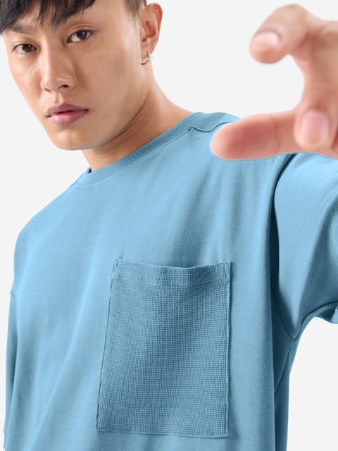 Solids Arctic Blue Oversized T-Shirts