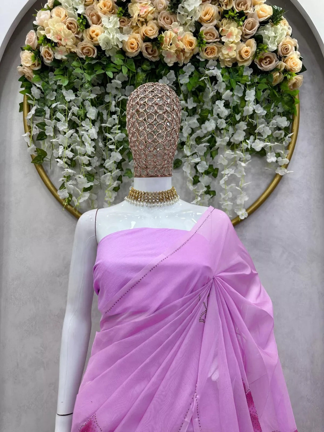 Purple Banarasi Silk With Plain Work  Saree With Blouse