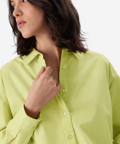 Solids  Lime Green Women Boyfriend Shirts