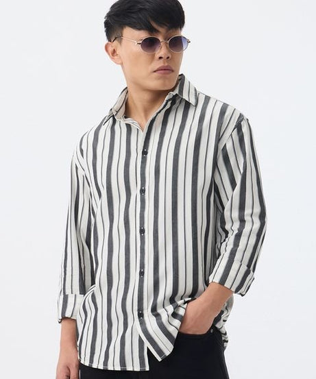 Stripe Blackline Men Relaxed Shirts