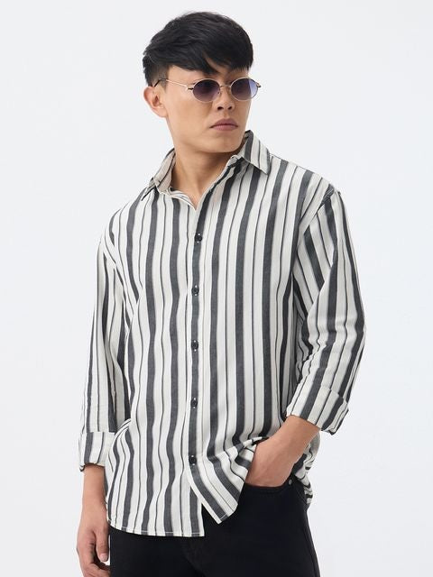 Stripe Blackline Men Relaxed Shirts