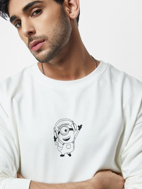 Minions Dropping Beats Oversized Full Sleeve T-Shirts