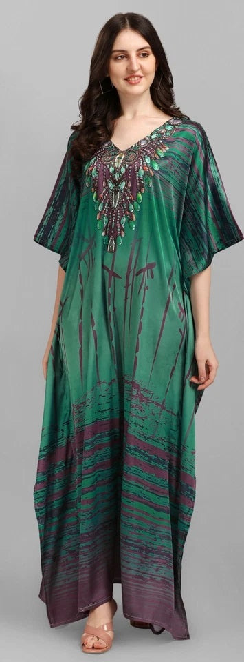 Kaftan Dresses for Women Free Size Batwing Sleeve Caftans Long Maxi Beach Dress