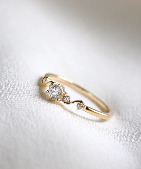 Solid Gold Diamond Engagement Ring