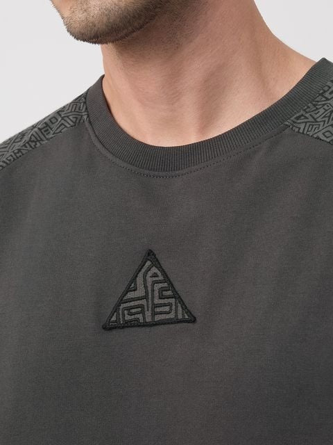 Aztec Grey Oversized T-Shirts