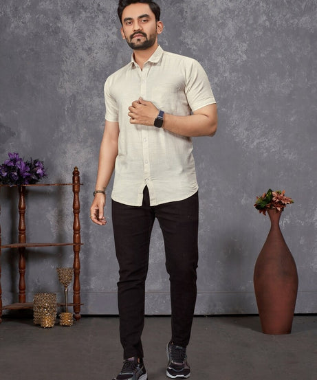 Premium Slub Cotton Shirt For Men's