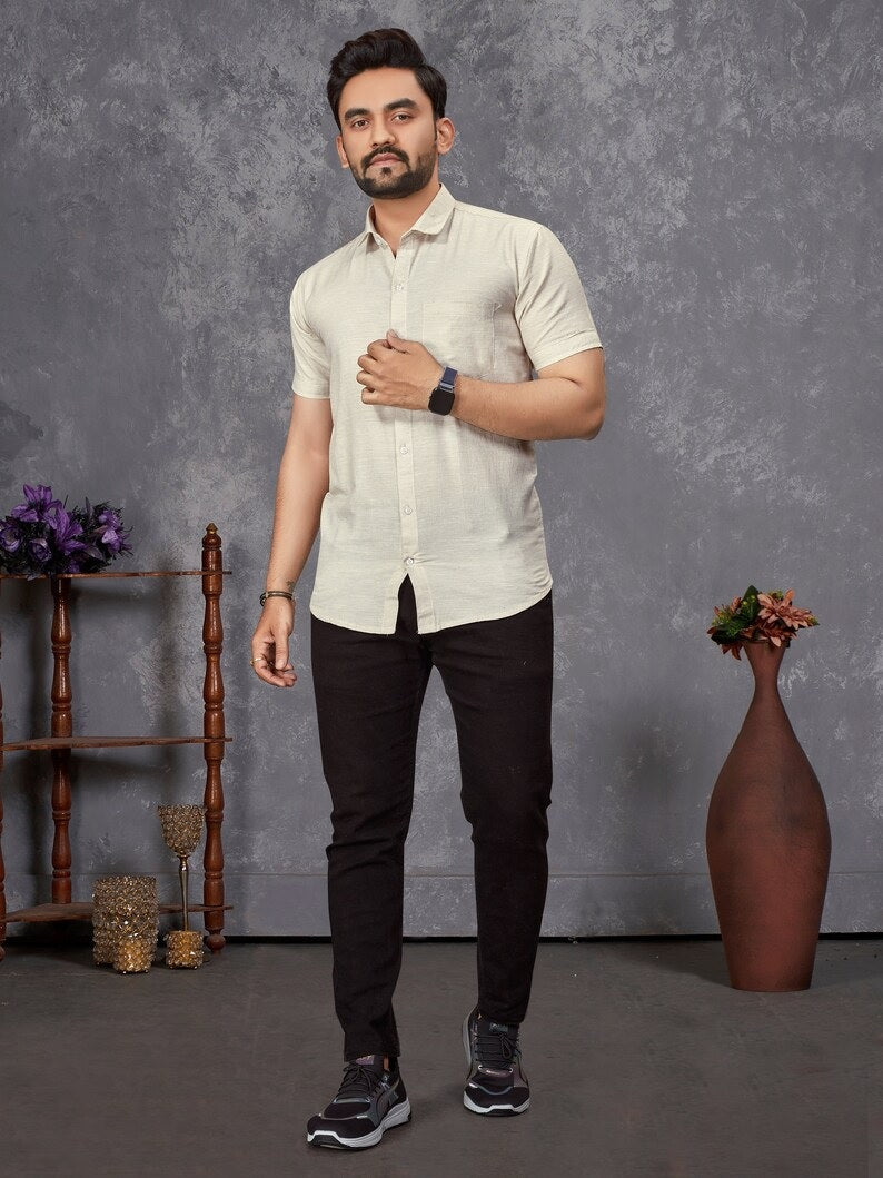 Premium Slub Cotton Shirt For Men's