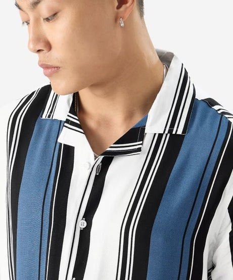 Stripes Malibu Blue Holiday Shirts