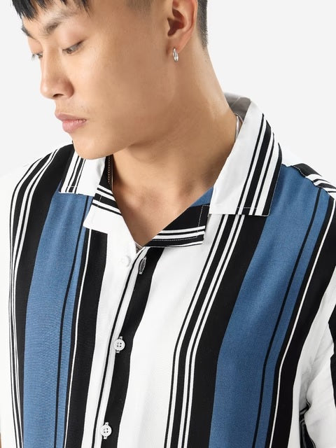 Stripes Malibu Blue Holiday Shirts