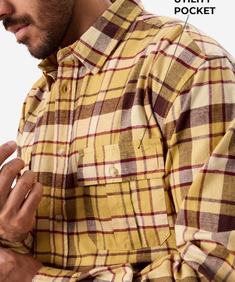 Plaid Oak Buff Men Utility Shirts