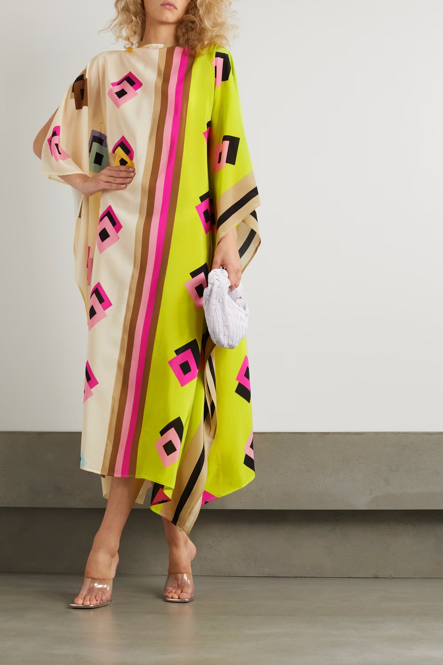 French Moss Silk Kaftan - Luxe Resort & Lounge Wear Caftan For Women's