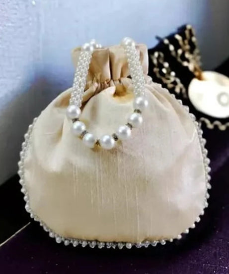 Pearl Embroidered Handbag Potli Bag