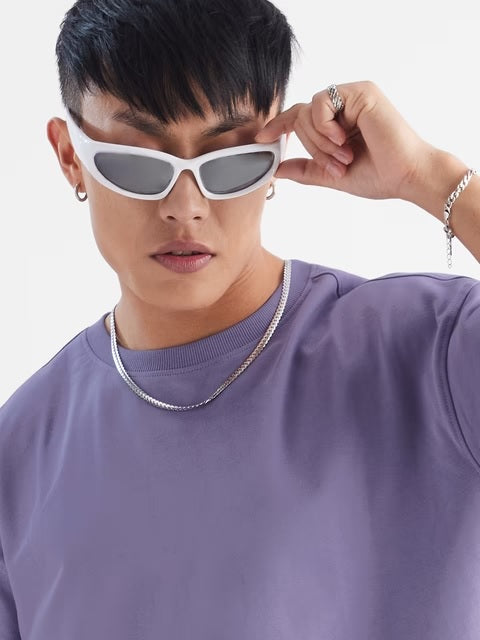 Solids Winter Mauve Oversized T-Shirts