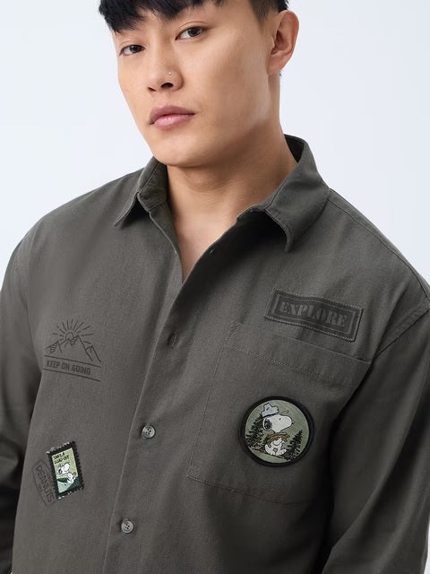 Peanuts Be An Outsider Men Relaxed Shirts